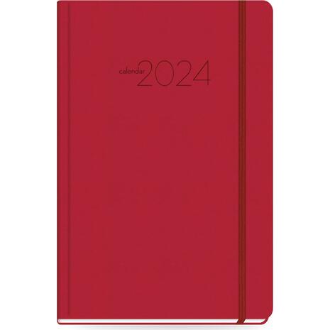 Ημερολόγιο ημερήσιο The Writing Fields All Times 320 14x21cm 2024 με λάστιχο ημιεύκαμπτo εξώφυλλο από ματ δερματίνη κόκκινο